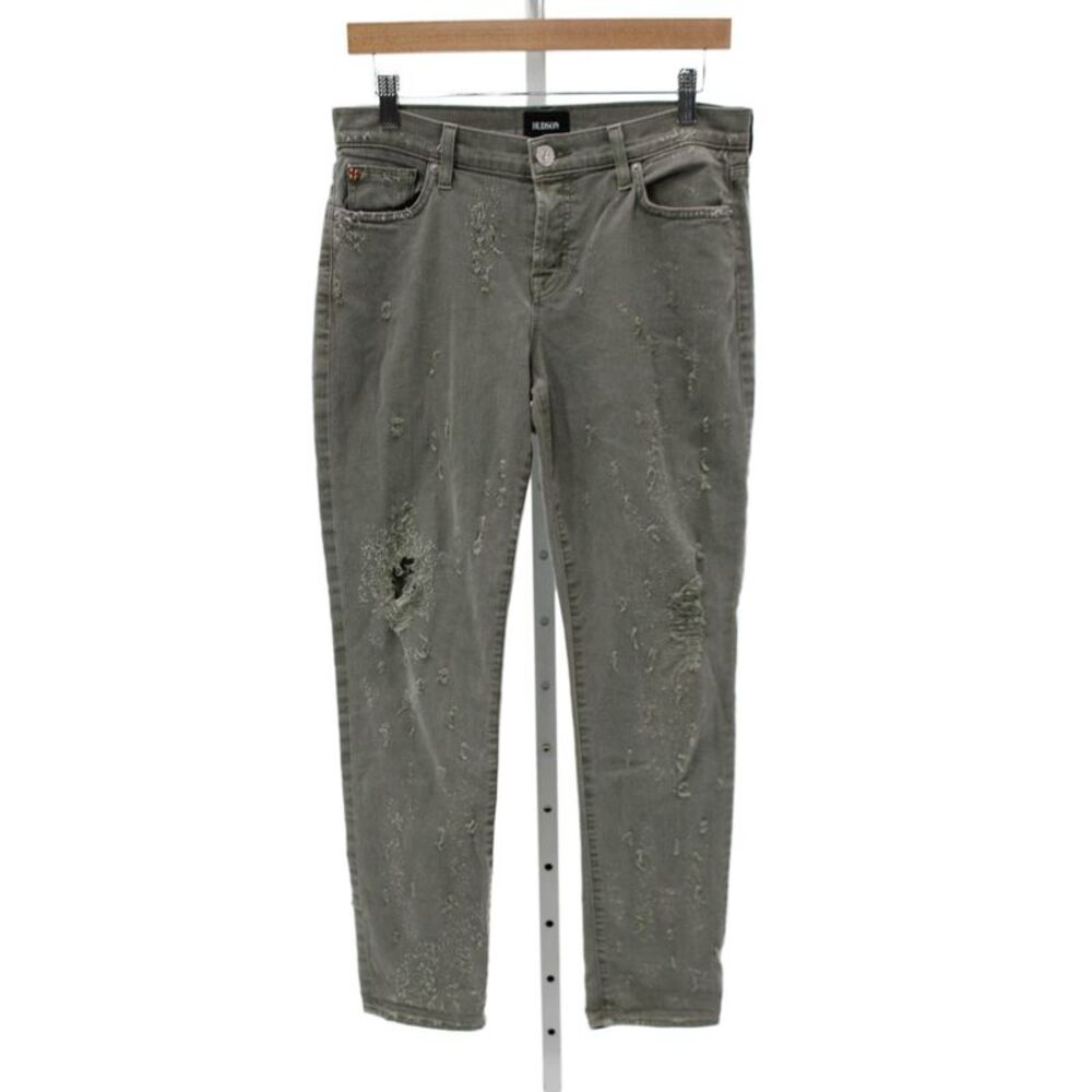 Hudson Women Straight Jeans Gray Low Rise Button Cotton Inseam 27 Size 26